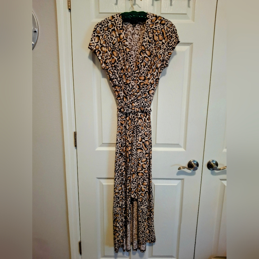 Leopard Print Wrap Dress